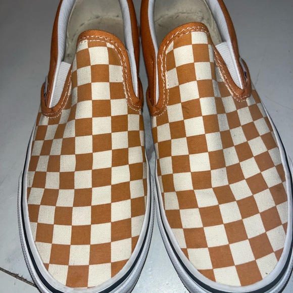 Vans Orange and Cream Slip-On Shoes - Picture 2 of 5